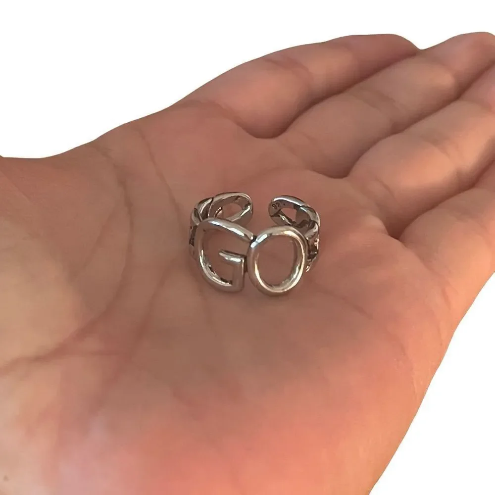 The GO Ring statement retro adjustable 925 silver
